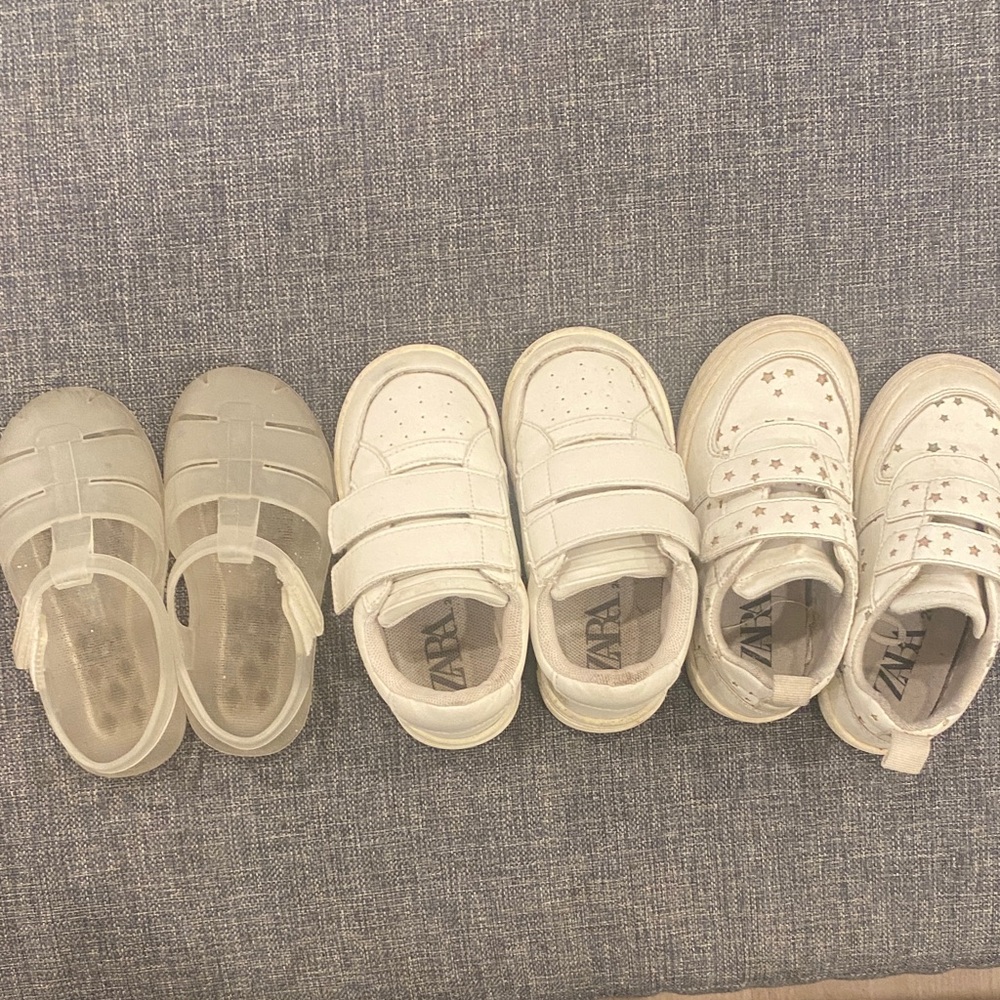 Zara Kids White Sandals and Sneakers Trio